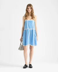 Eyelet lace mini-dress