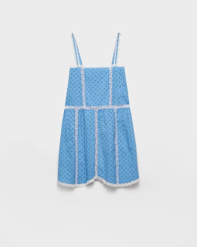 Eyelet lace mini-dress