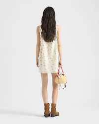 Floral print linen mini-dress