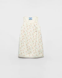 Floral print linen mini-dress