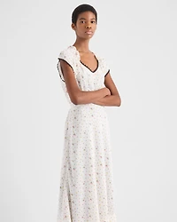 Floral print pongé dress