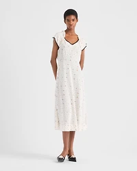 Floral print pongé dress
