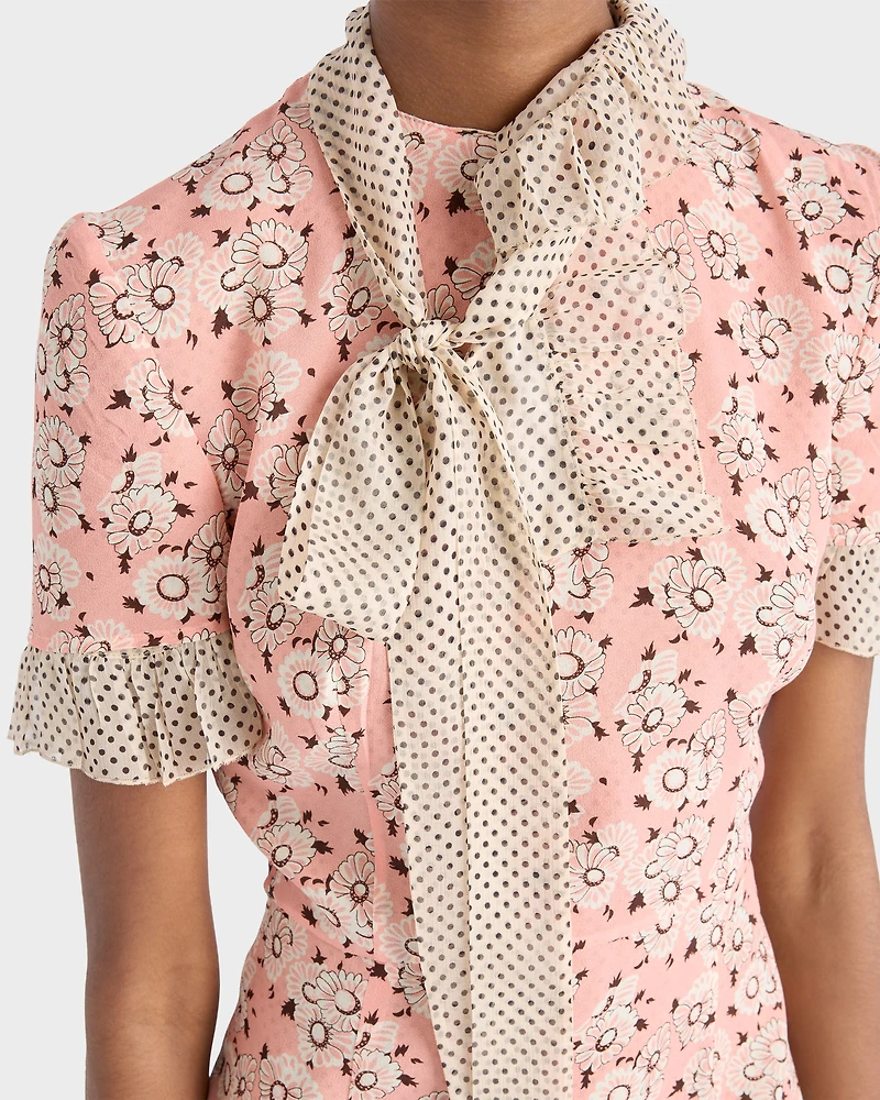 Printed stretch georgette dress