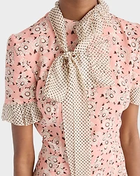 Printed stretch georgette dress
