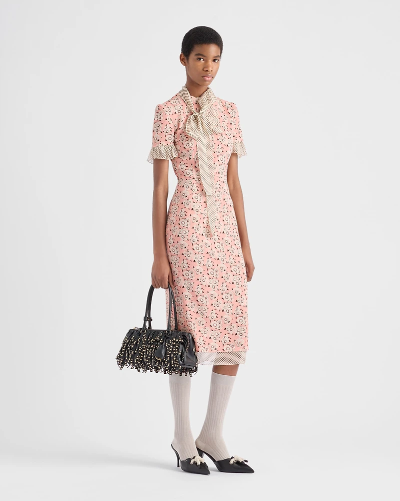 Printed stretch georgette dress