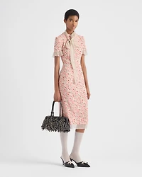 Printed stretch georgette dress