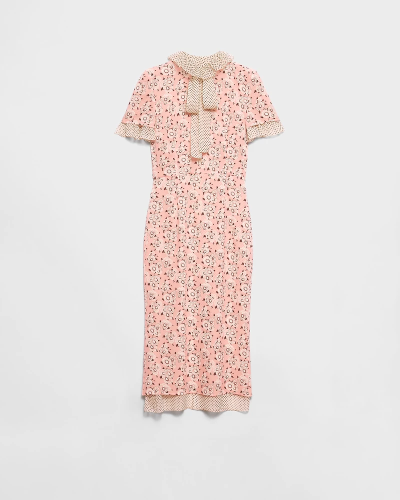 Printed stretch georgette dress