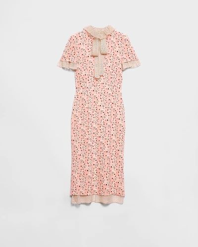 Printed stretch georgette dress