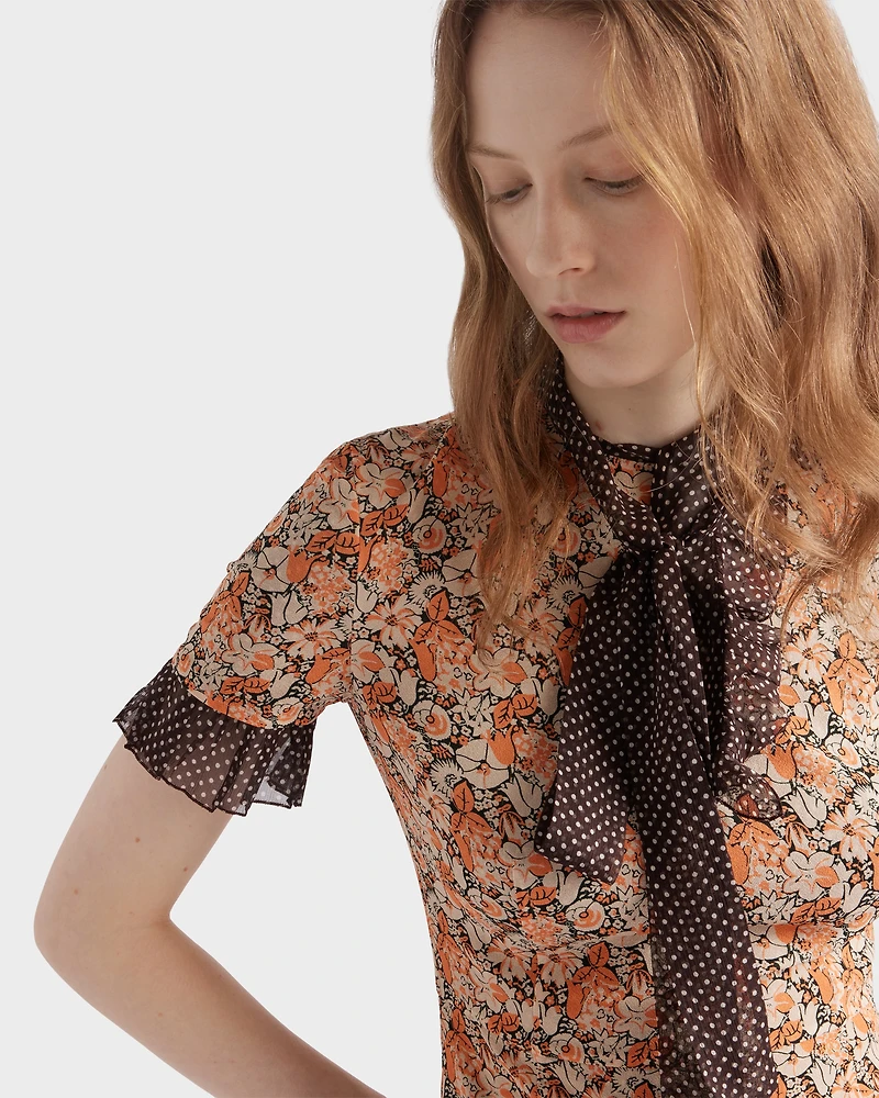 Printed georgette dress
