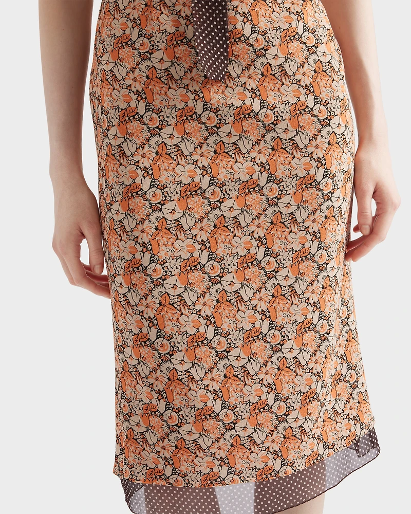 Printed georgette dress
