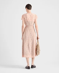 Floral print pongé dress