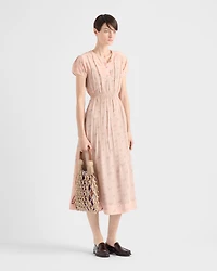 Floral print pongé dress