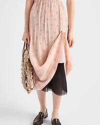 Floral print pongé dress