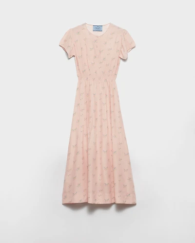 Floral print pongé dress
