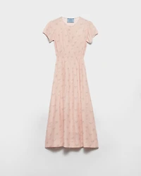 Floral print pongé dress