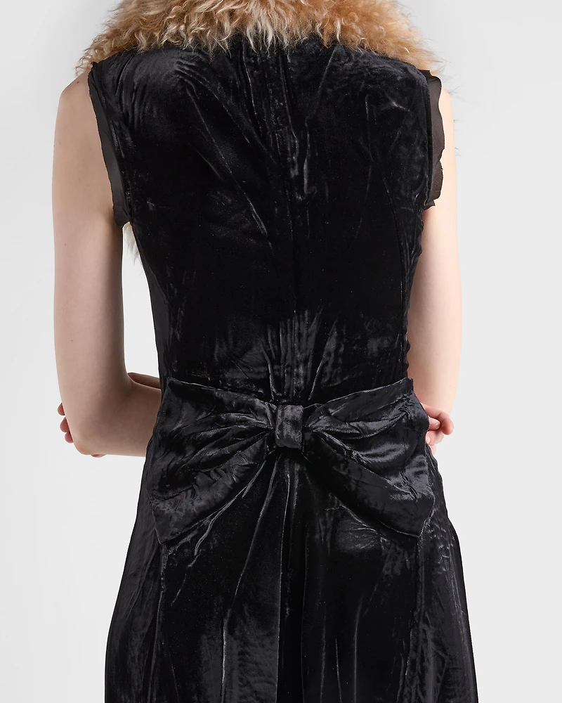 Crushed velvet dress