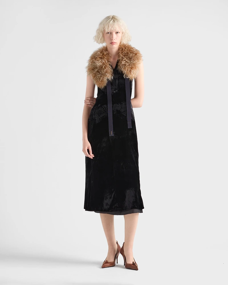 Crushed velvet dress