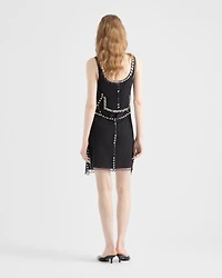 Embroidered tulle mini-dress