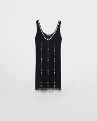 Embroidered tulle mini-dress