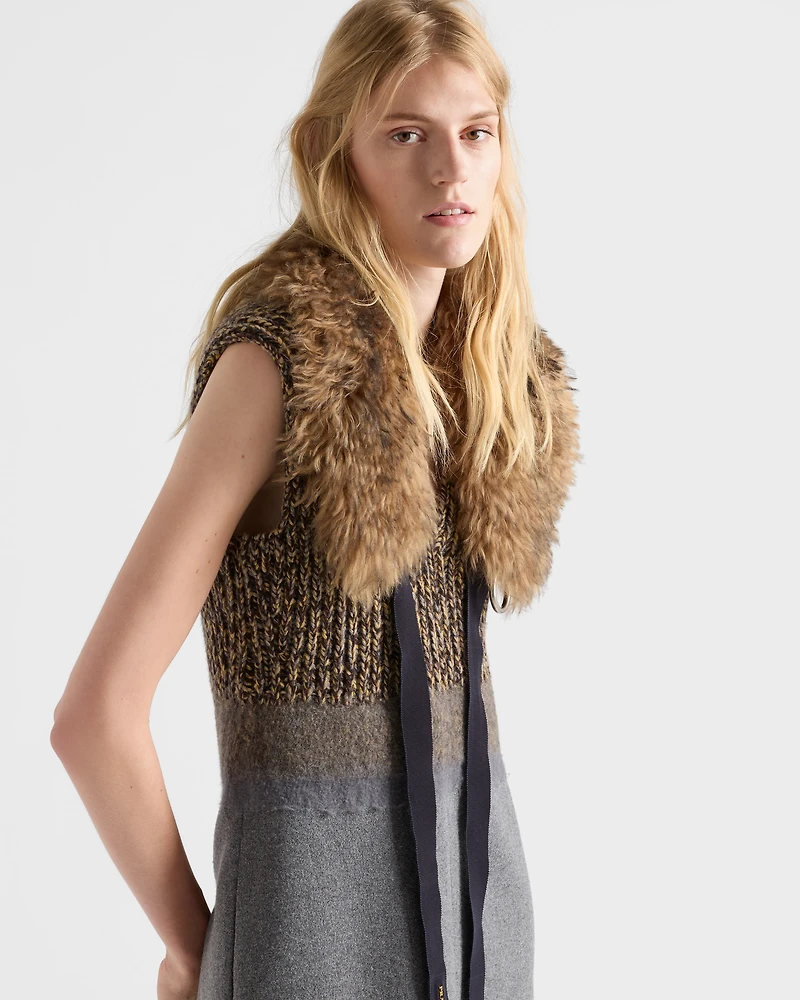 Shetland wool and cashmere V-neck dress