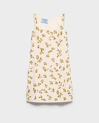 Embroidered chevron mini-dress