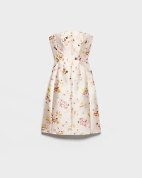 Floral print silk and wool dress
