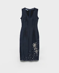 Embroidered silk organza dress