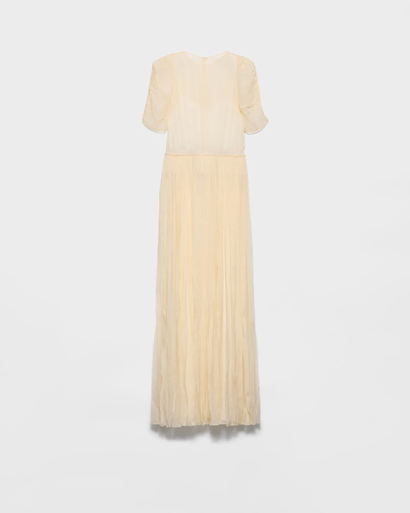 Long silk chiffon dress
