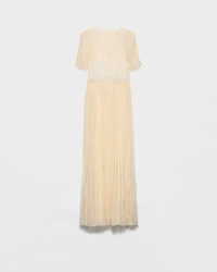 Long silk chiffon dress