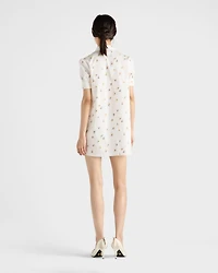 Floral print poplin mini-dress