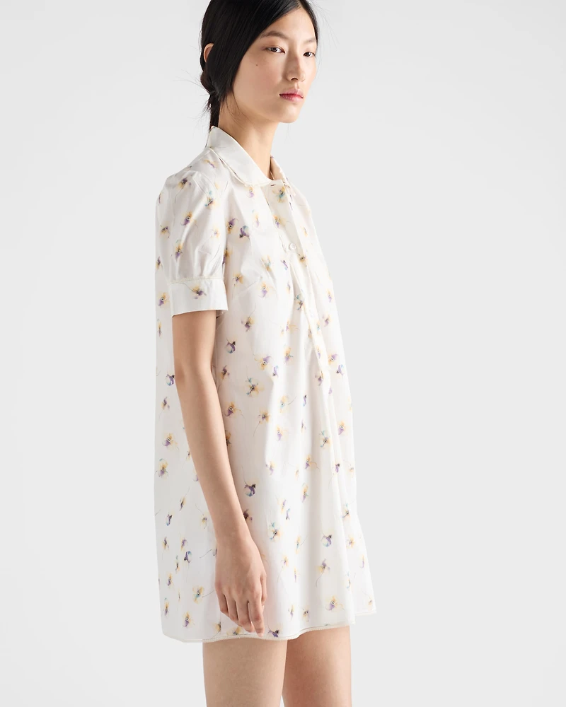 Floral print poplin mini-dress