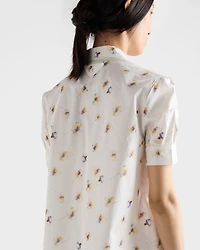 Floral print poplin mini-dress