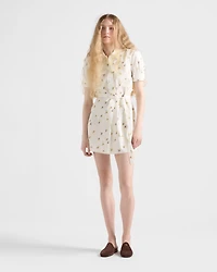 Floral print poplin mini-dress