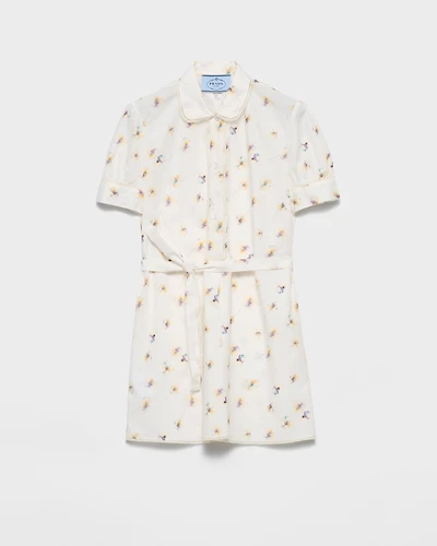 Floral print poplin mini-dress