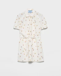 Floral print poplin mini-dress