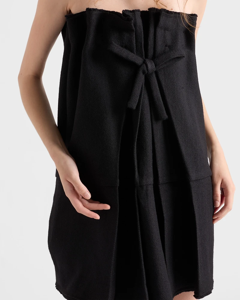 Short chevron wool dress
