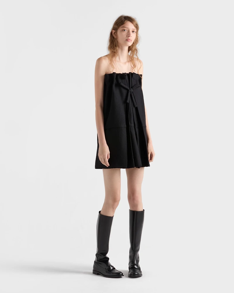 Short chevron wool dress