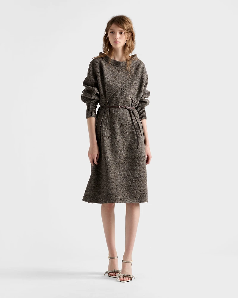 Mouliné wool dress