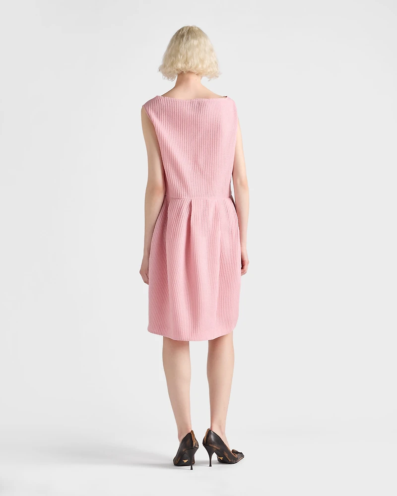 Wool knit dress with bow