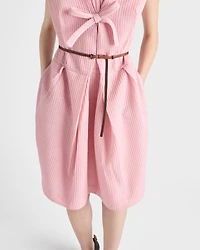 Wool knit dress with bow