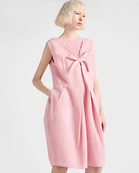 Wool knit dress with bow