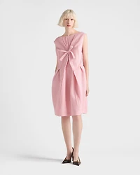 Wool knit dress with bow