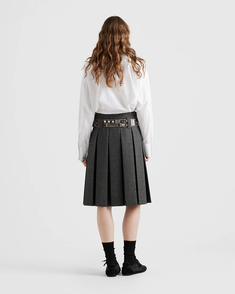 Drawstring poplin shirt