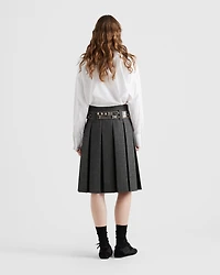 Drawstring poplin shirt