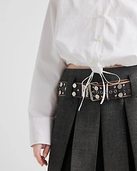 Drawstring poplin shirt