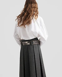 Drawstring poplin shirt