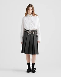 Drawstring poplin shirt