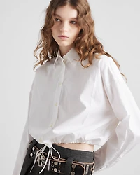 Drawstring poplin shirt