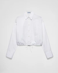 Drawstring poplin shirt
