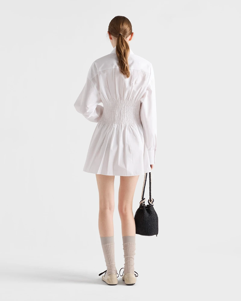 Poplin shirt with smocking